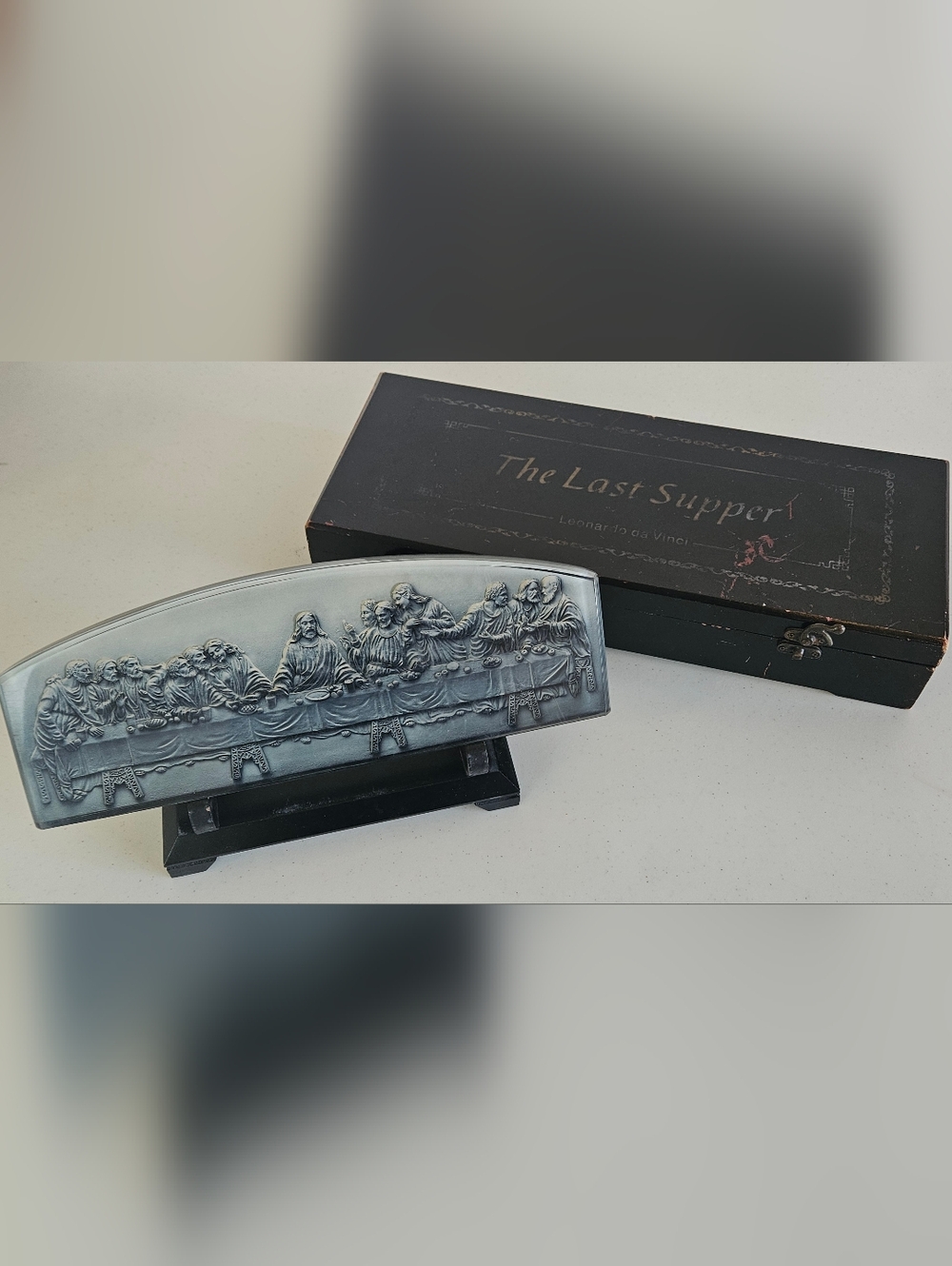 Leonardo Da Vinci The Last Supper Plaque Religous 3D Art Decor With Display Box